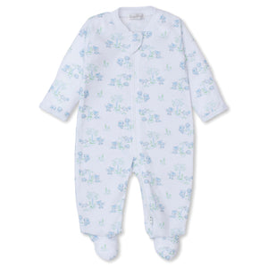 Kissy Kissy Forest Fun Blue Stripe Footie