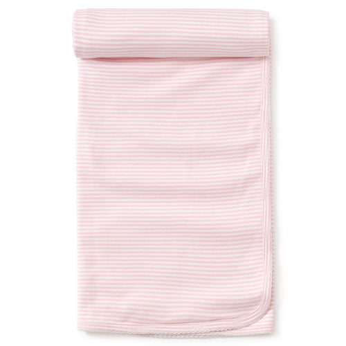Kissy Kissy Simple Pink & White Stripe Blanket