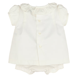 Luli & Me Ivory Pintucks & Lace Dress & Bloomers