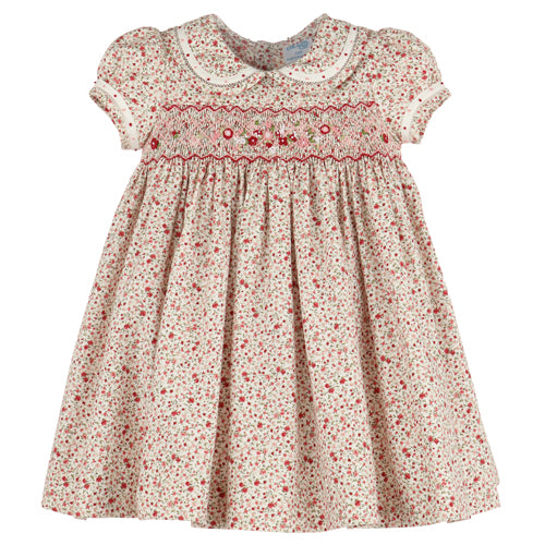 Luli & Me Berry Garland Smocked Dress