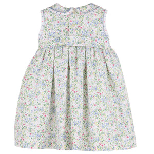 Luli & Me Bluebird Berry Bouquet Smocked Dress