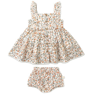 Make Make Magnolia Apricot Floral Dress & Bloomers