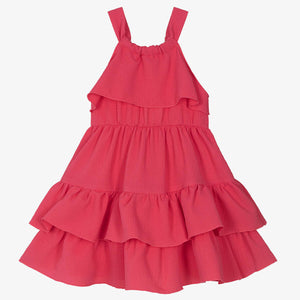 Mayoral Peony Pink Tiered Muslin Dress