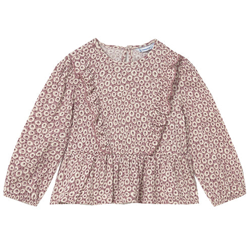 Mayoral Bambula Dusty Rose Flower Blouse