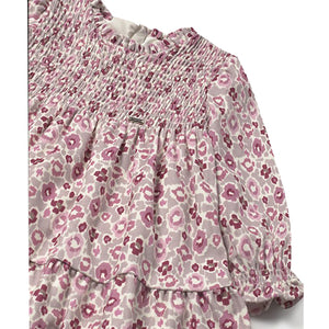 Mayoral Mauve & Dusty Pink Floral Smocked Dress
