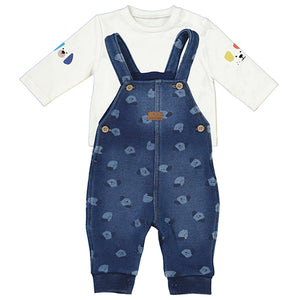 Mayoral Puppy Fleece Overall Set