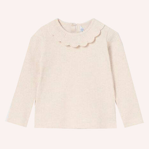 Mayoral Ivory Ribbed Knit Shirt