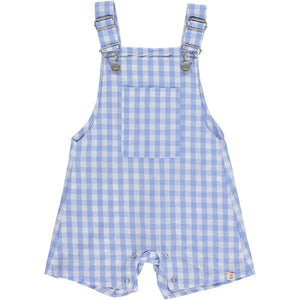 Me & Henry Galleon Blue Plaid Overalls