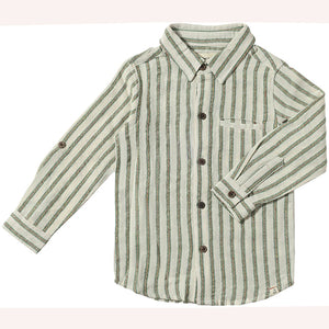 Me & Henry Atwood Green Stripe Woven Shirt