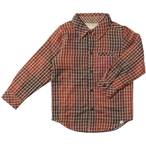 Me & Henry Rust Plaid Woven Shirt