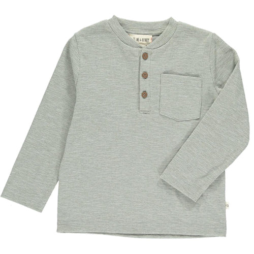 Me & Henry Heather Grey Rib Henley