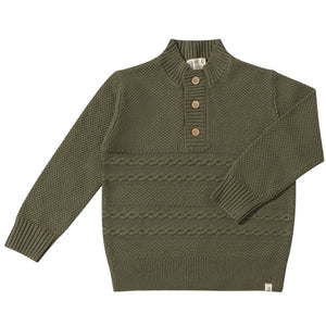 Me & Henry Pine Green Cable Sweater