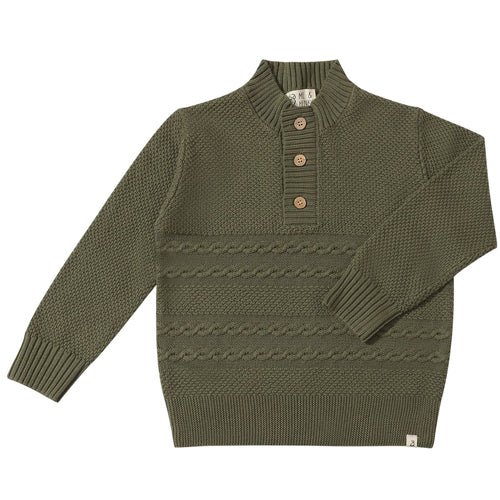 Me & Henry Pine Green Cable Sweater