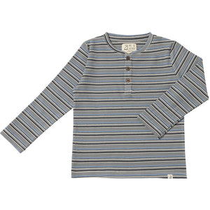 Me & Henry Grey, Ivory, and Blue Ribbed Henley