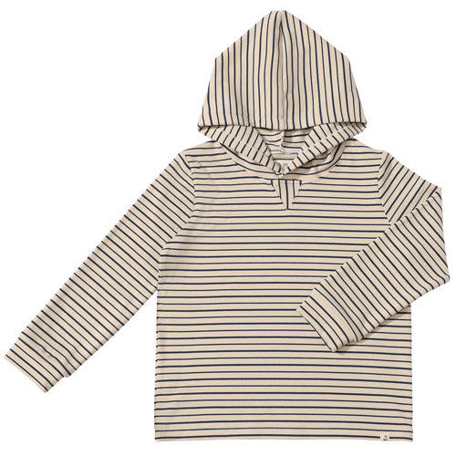 Me & Henry Cream and Navy Hoodie Shirt