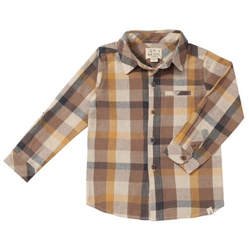 Me & Henry Atwood Brown Plaid Shirt