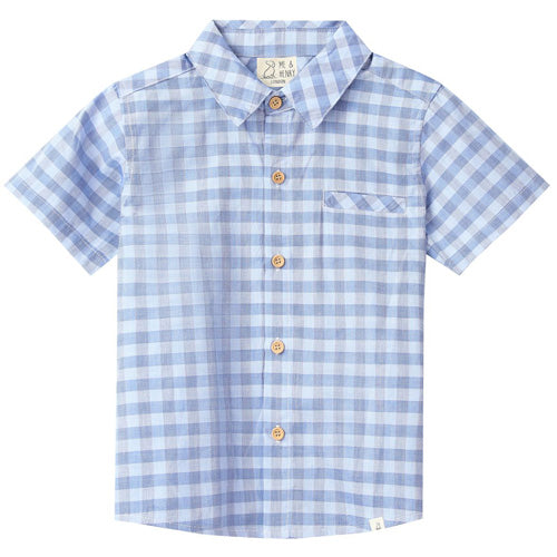 Me & Henry Dark Newport Chambray Blue Plaid Shirt - arriving 2-18-2026