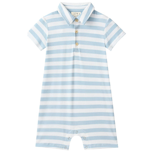 Me & Henry Drift Pale Chambray & White Stripe Romper- arriving 2-18-2026