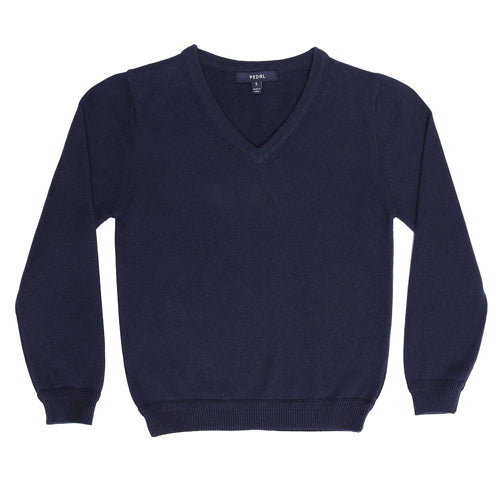 Pedal Navy Blue V Neck Sweater