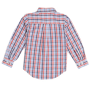 Pedal Red, Navy Blue and Lt Blue Check Shirt