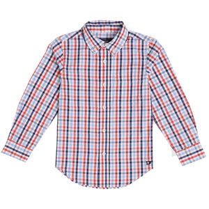 Pedal Red, Navy Blue and Lt Blue Check Shirt