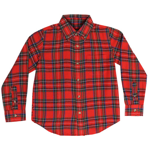 Pedal Kensington Red Holiday Plaid Shirt