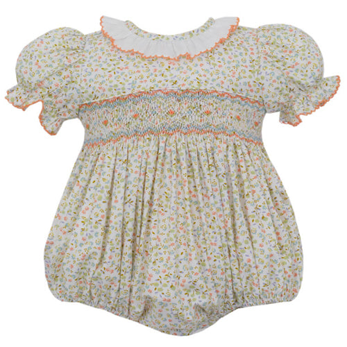 Petit Bebe Green & Orange Floral Bubble