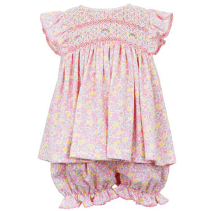 Petit Bebe Sophia Pink Floral Knit Bloomer Set