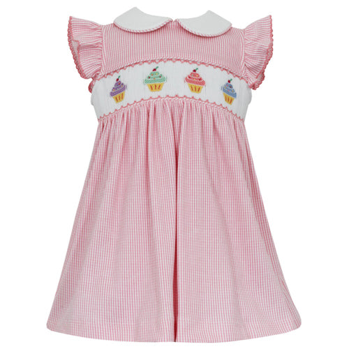 Petit Bebe Cupcake Pink Check Knit Dress