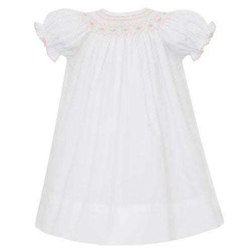 Petit Bebe - 100A-MS26 - White & Pink Smocked Dress