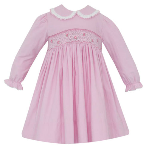 Petit Bebe - Charlotte Pink Corduroy Long Sleeve Dress