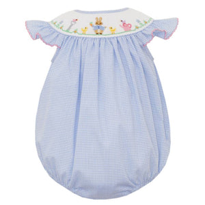 Petit Bebe Blue Gingham Peter Rabbit Bubble