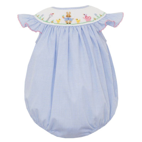 Petit Bebe Blue Gingham Peter Rabbit Bubble