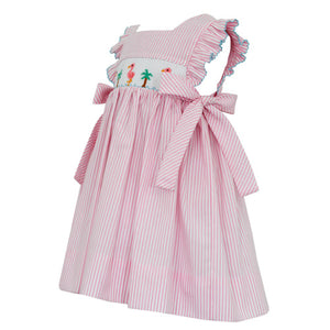 Petit Bebe Flamingo Smocked Dress