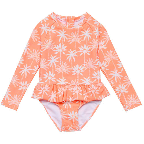 Snapper Rock Cali Palms Long Sleeve Skirt Swimsuit