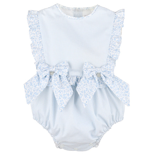 Sophie & Lucas Blue Blooms Overall Set