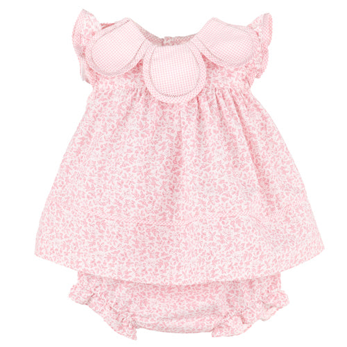 Sophie & Lucas Pink Floral Petal Dress & Bloomers