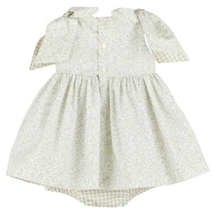 Sophie & Lucas Green Floral & Gingham Dress & Bloomers