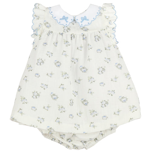 Sophie & Lucas Blue Roses Dress & Bloomers