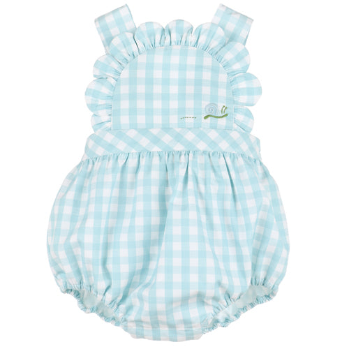 Sophie & Lucas Aqua Blue Ruffle Sunsuit