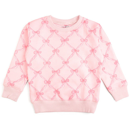 Sweet Wink Pink Bow Trellis Sweatshirt