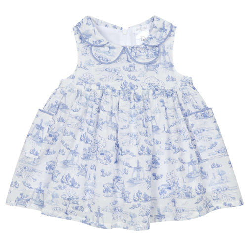 Deolinda "Amelia" Blue Garden Toile Dress - Magnolia Charlie Deolinda "Amelia" Blue Garden Toile Dress - Magnolia Charlie