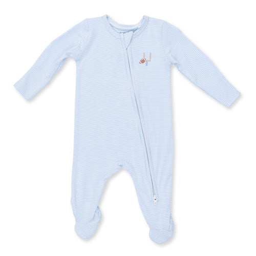 Angel Dear - Football Blue Stripe Zip Footie