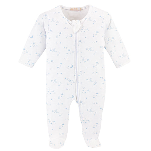 Baby Club Chic Whisper of Stars Blue Pima Cotton Footie