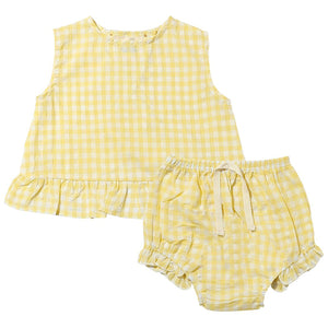 Vignette Yellow Check Bloomer Set