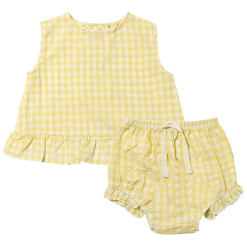 Vignette Yellow Check Bloomer Set