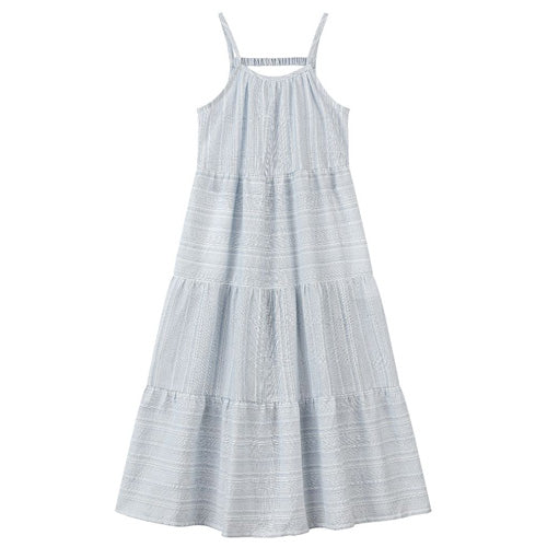 Vignette - V1650A - Blue Stripe Sage Dress