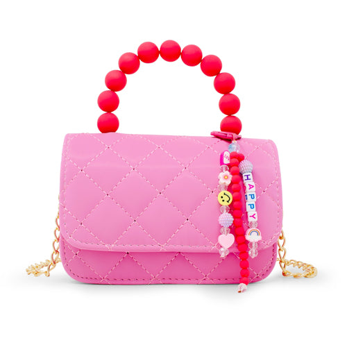 Zomi Gems - T2522-HTPK - Pearl Handle Message Charm Purse